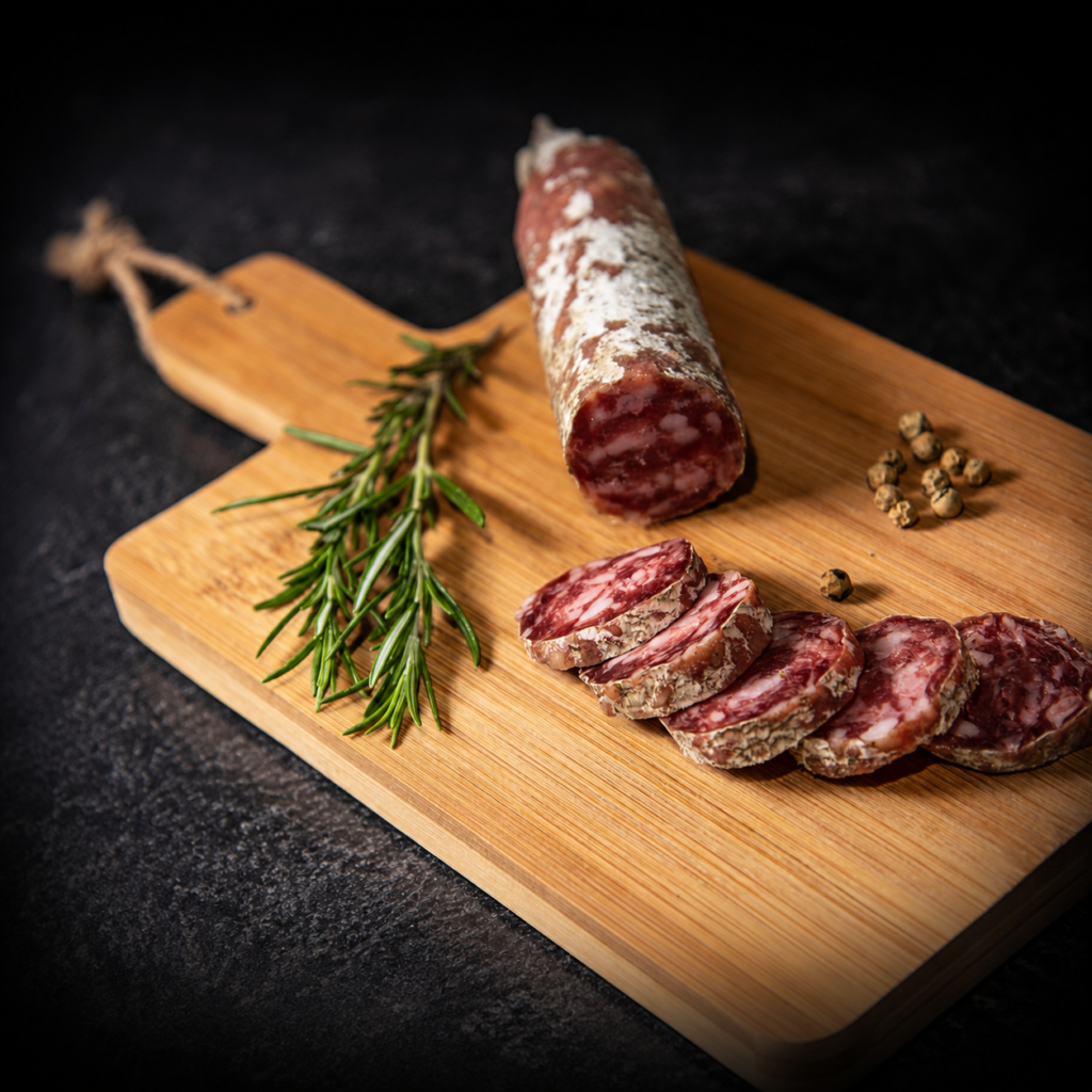 image saucisson sur une planche